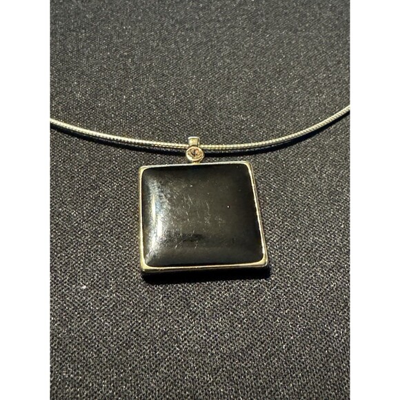 Anne Klein Chocker wire Chain With Black Pendant 5in X 5in 1.5 Extender - Picture 1 of 4